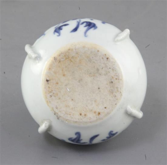 A Chinese blue and white jarlet, Yuan - Ming dynasty, height 7.5cm